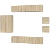 Image de vidaXL Ensemble d'armoires TV 8 pièces en bois composite chêne Sonoma
