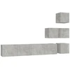 Image de vidaXL Armoire TV murale gris béton Matériau dérivé du bois