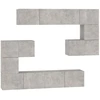 Image de vidaXL Armoire TV murale gris béton Matériau dérivé du bois