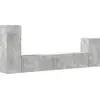 Image de vidaXL Ensemble d'armoires TV 4 pièces gris béton Bois composite