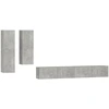 Image de vidaXL Ensemble d'armoires TV 4 pièces gris béton Bois composite