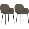 Image de vidaXL Chaise de salle à manger 2 pcs. Gris foncé velours