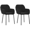 Image de vidaXL Chaise de salle à manger 2 pcs. noir velours
