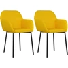 Image de vidaXL Chaise de salle à manger 2 pcs. Jaune velours