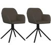 Image de vidaXL Chaise de salle à manger 2 pcs. Pivotant Gris foncé Velours