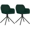 Image de vidaXL Chaise de salle à manger 2 pcs. Pivotant Vert foncé Velours
