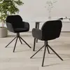 Image de vidaXL Chaise de salle à manger 2 pcs. Pivotantes Noir Velours