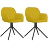 Image de vidaXL Chaise de salle à manger 2 pcs. Pivotant Jaune Velours