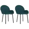 Image de vidaXL Chaise de salle à manger 2 pcs. Bleu velours