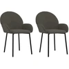Image de vidaXL Chaise de salle à manger 2 pcs. Gris foncé velours