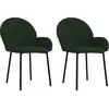 Image de vidaXL Chaise de salle à manger 2 pcs. Vert foncé velours