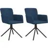 Image de vidaXL Chaise de salle à manger 2 pcs. Pivotant Bleu Velours