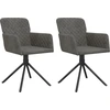 Image de vidaXL Chaise de salle à manger 2 pcs. Pivotant Gris foncé Velours