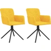 Image de vidaXL Chaise de salle à manger 2 pcs. Pivotant Jaune Velours