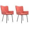 Image de vidaXL Chaise de salle à manger 2 pcs. Velours rose