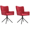 Image de vidaXL Chaise de salle à manger 2 pcs. Pivotantes vin rouge velours