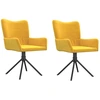 Image de vidaXL Chaise de salle à manger 2 pcs. Pivotant Jaune Velours