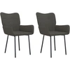 Image de vidaXL Chaise de salle à manger 2 pcs. Gris foncé velours