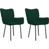 Image de vidaXL Chaise de salle à manger 2 pcs. Vert foncé velours
