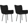 Image de vidaXL Chaise de salle à manger 2 pcs. noir velours