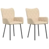 Image de vidaXL Chaise de salle à manger 2 pcs. Tissu crème