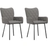 Image de vidaXL Chaise de salle à manger 2 pcs. Tissu gris clair