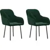 Image de vidaXL Chaise de salle à manger 2 pcs. Vert foncé velours