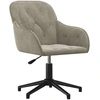 Image de vidaXL Chaise de bureau Pivotante Gris clair Velours