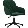 Image de vidaXL Chaise de bureau pivotante vert foncé velours