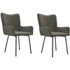 Image de vidaXL Chaise de salle à manger 2 pcs. Gris foncé velours