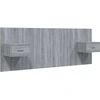 Image de vidaXL Tête de lit avec chevets Gris Sonoma Bois composite