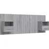 Image de vidaXL Tête de lit avec chevets Gris Sonoma Bois composite