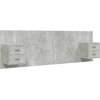 Image de vidaXL Tête de lit avec tables de nuit gris béton Bois composite