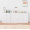 Image de vidaXL Sideboard 3 pcs. blanc bois composite