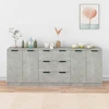 Image de vidaXL Ensemble de 3 sideboards en bois gris béton