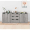 Image de vidaXL Sideboard 3 pièces gris imitation chêne Sonoma Matériau dérivé du bois