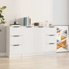 Image de vidaXL Sideboards 3 pcs. Blanc Bois composite