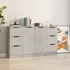 Image de vidaXL Sideboards 3 pcs. Gris béton Bois composite