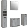 Image de vidaXL Ensemble de meubles de salle de bain 4 pièces Gris Sonoma Bois composite