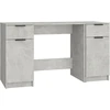 Image de vidaXL Bureau avec armoire d'appoint gris béton Bois composite