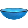Image de vidaXL Lavabo en verre trempé 42x14 cm bleu