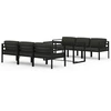 Image de vidaXL Ensemble de salon de jardin 7 pièces avec coussins Aluminium Anthracite