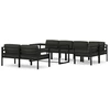 Image de vidaXL Ensemble salon de jardin 8 pièces avec coussins Aluminium Anthracite
