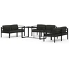 Image de vidaXL Ensemble de salon de jardin 7 pièces avec coussins Aluminium Anthracite