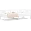 Image de vidaXL Lit de jour sans matelas Blanc 90x190 cm Pin massif