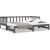 Image de vidaXL Lit de jour extensible Gris 2x(90x190) cm Pin massif