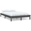 Image de vidaXL Lit en bois massif gris 160x200 cm pin