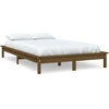 Image de vidaXL Lit en bois massif pin brun miel 200x200 cm