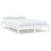 Image de vidaXL Lit en bois massif sans matelas Blanc 140x190 cm pin