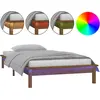 Image de vidaXL Lit en bois massif avec LEDs brun miel 90x190 cm